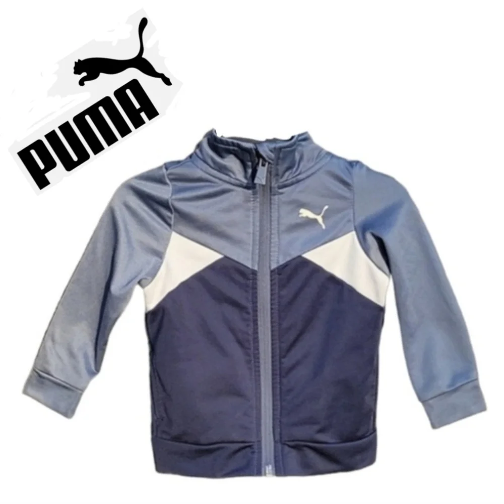 PUMA Infant's Medium Blue Logo Zip-Up Track Jacket